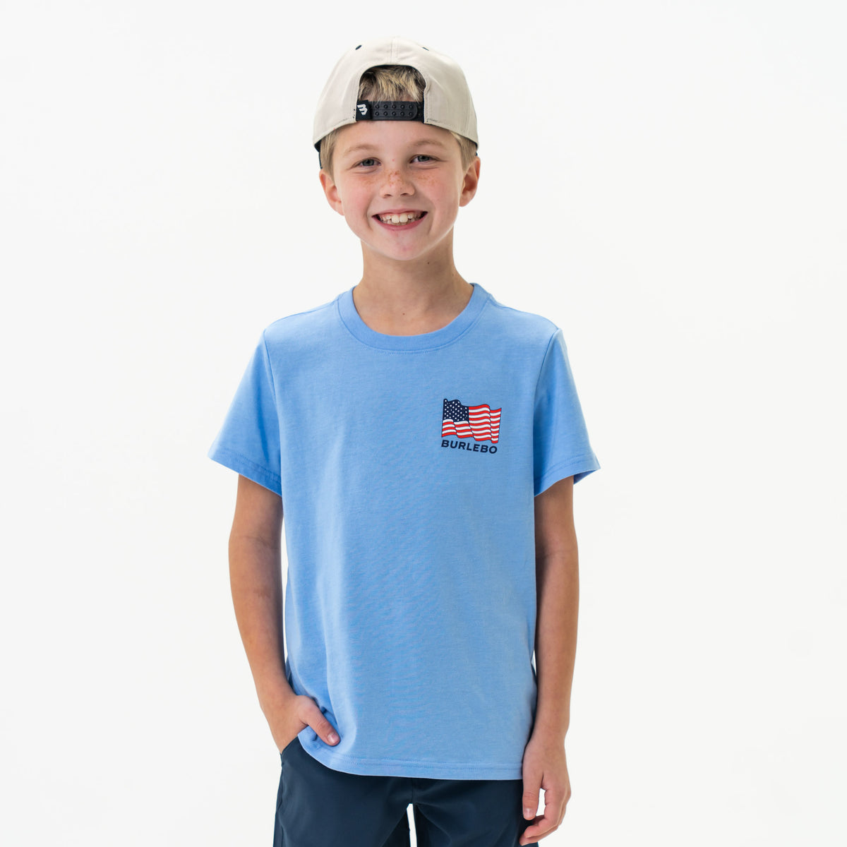 Youth Tee-Camo Beach Cruiser- Heather Periwinkle