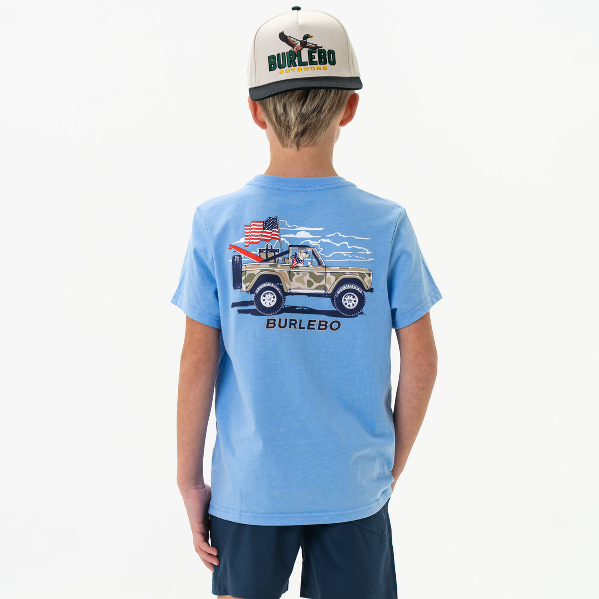 Youth Tee-Camo Beach Cruiser- Heather Periwinkle