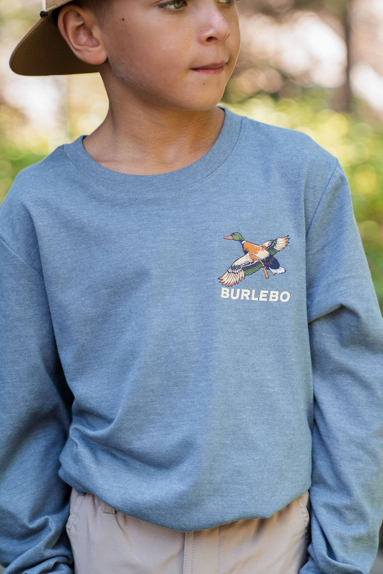 Youth - Suns Up Birds Down - L/S - Heather Blue Jean