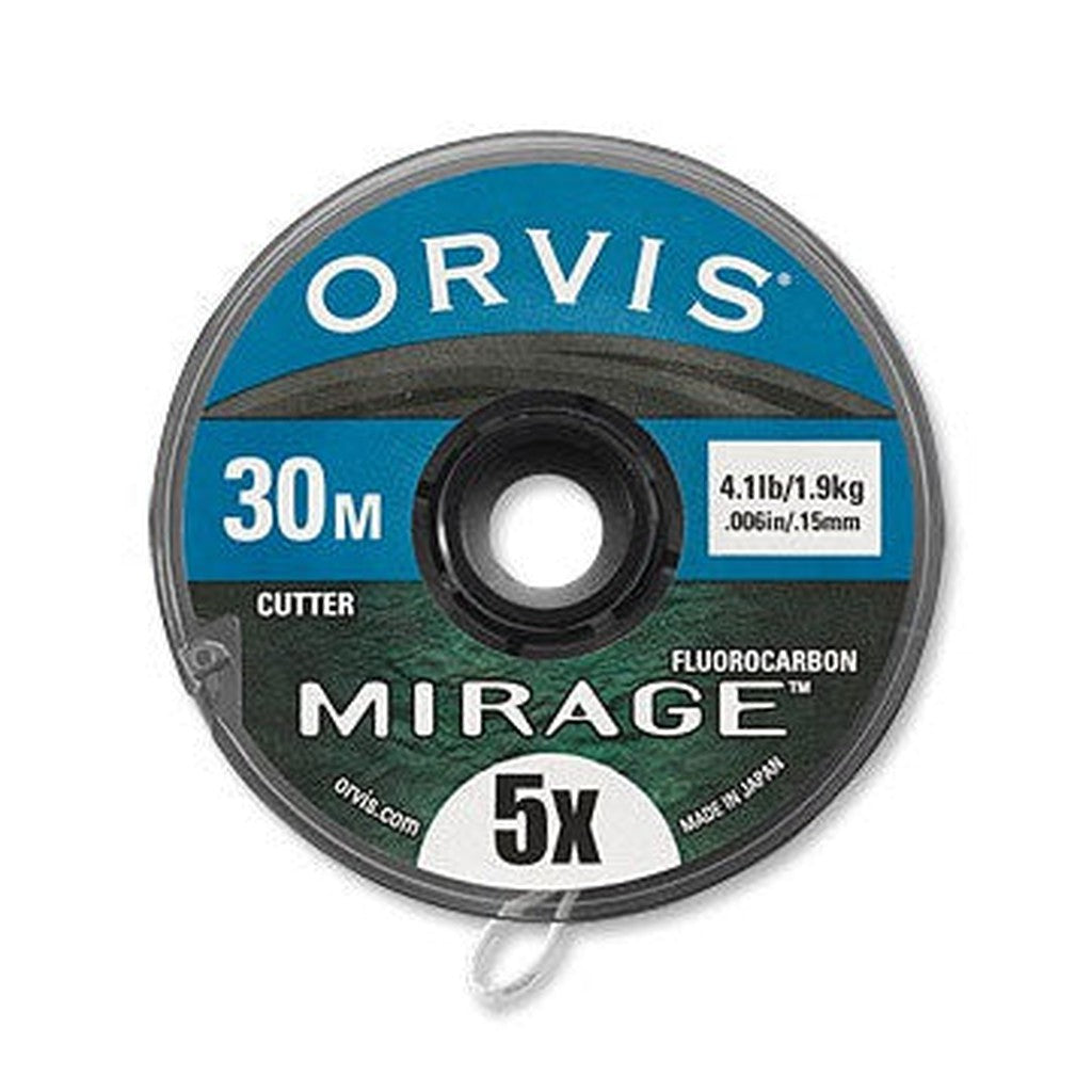 Orvis Mirage 5X fluorocarbon fishing leader spool, 30 meters, outdoor fly fishing gear