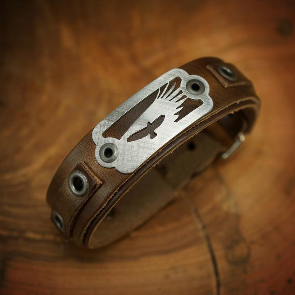 SLP  - Red Tailed Hawk Leather Bracelet